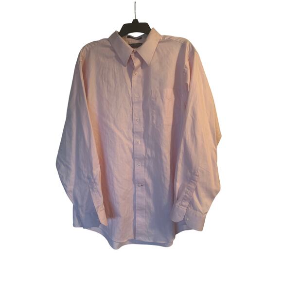 GUC Daniel Cremieux Men's Pink Button Up Dress Shirt 100% Cotton Size 17 1/2-35 - Picture 1 of 5